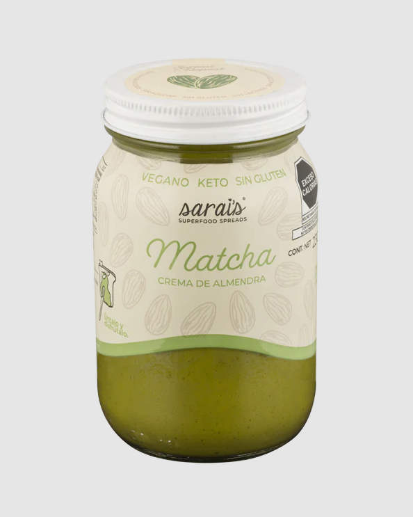 Crema de almendra con matcha de Sarai's spreads