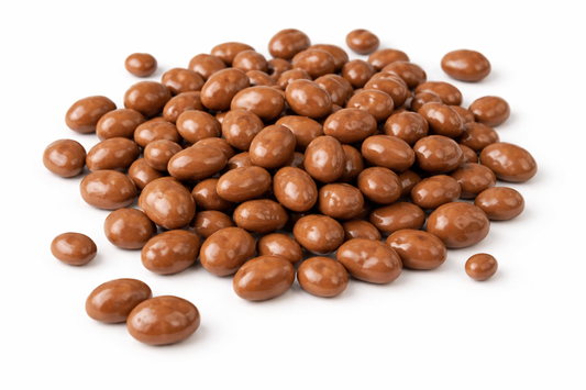 Pasita cubierta de chocolate sin azúcar